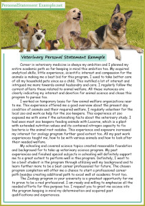 best veterenary personal statement example