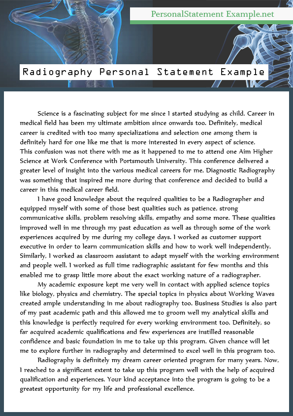 Diagnostic radiology personal statement