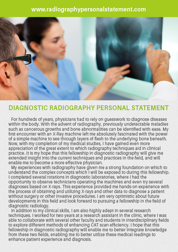 professional diagnostic radiography personal statement