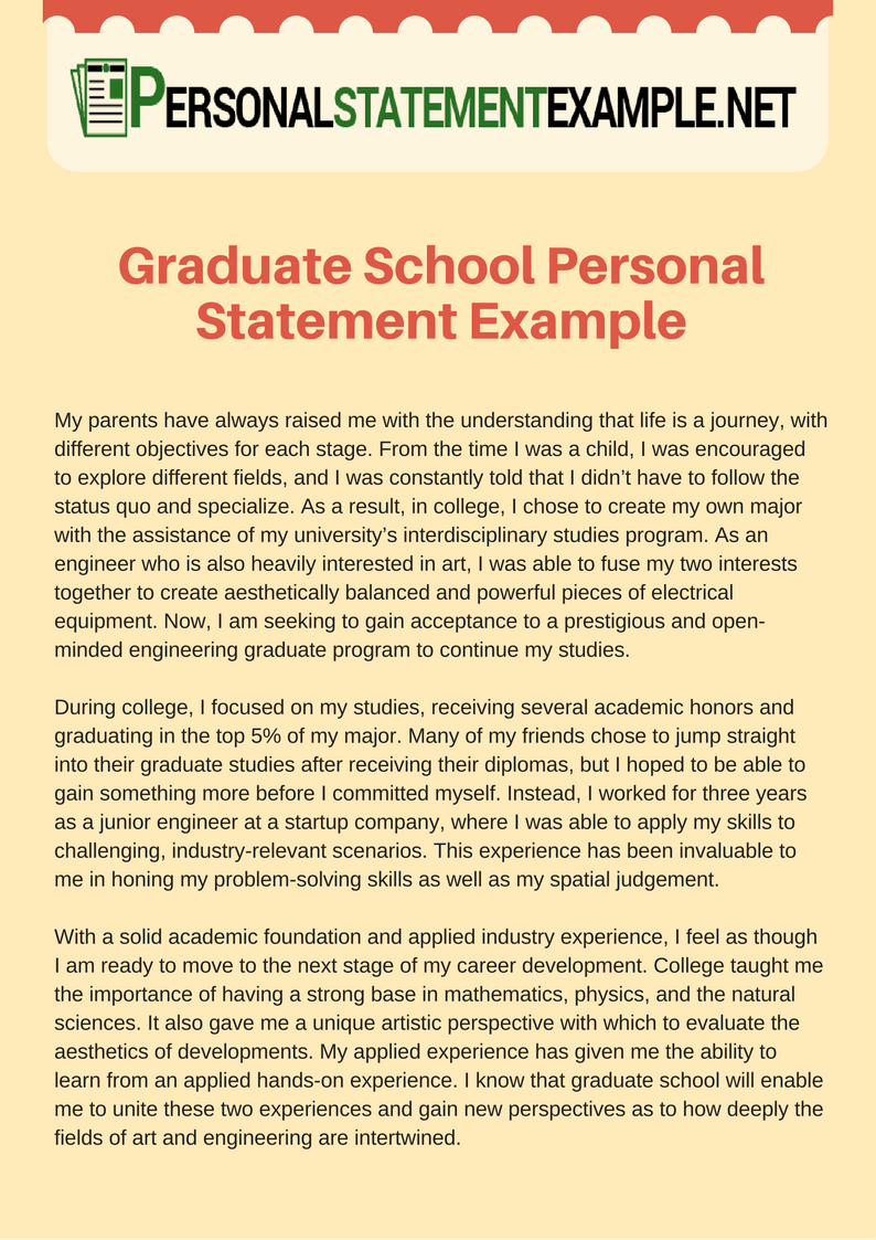 Graduate School Personal Statement Example