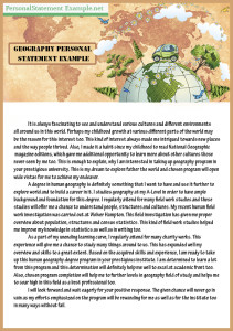 great geography personal statement example