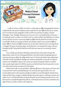 tips on med school personal statement example