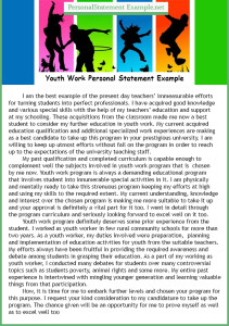 modern youth work personal statement example