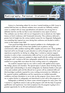 example for radiography personal statement