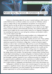 example for radiography personal statement