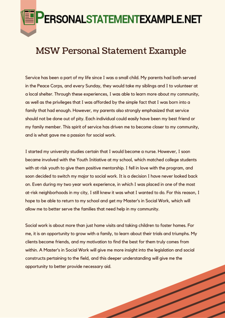 nyu msw personal statement