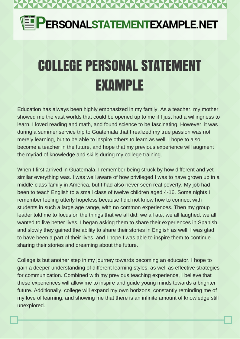 example of college personal statement