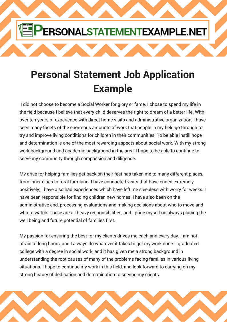 write a personal statement for application