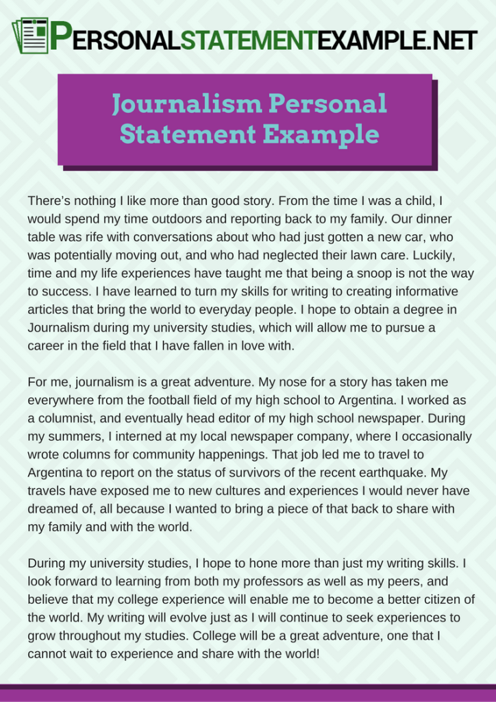 sports journalism personal statement