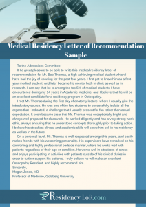 medical letter of recommendation sample
